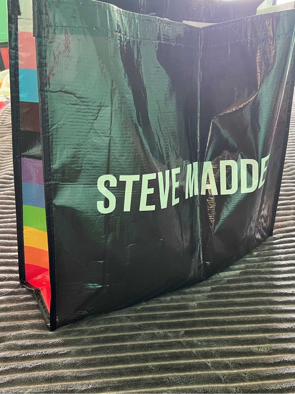 Steve Madden tote bag. Rainbow sides. New
